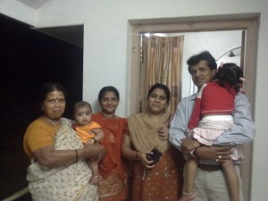 Mr and Mrs Shinoj and Family with Anju and Amma